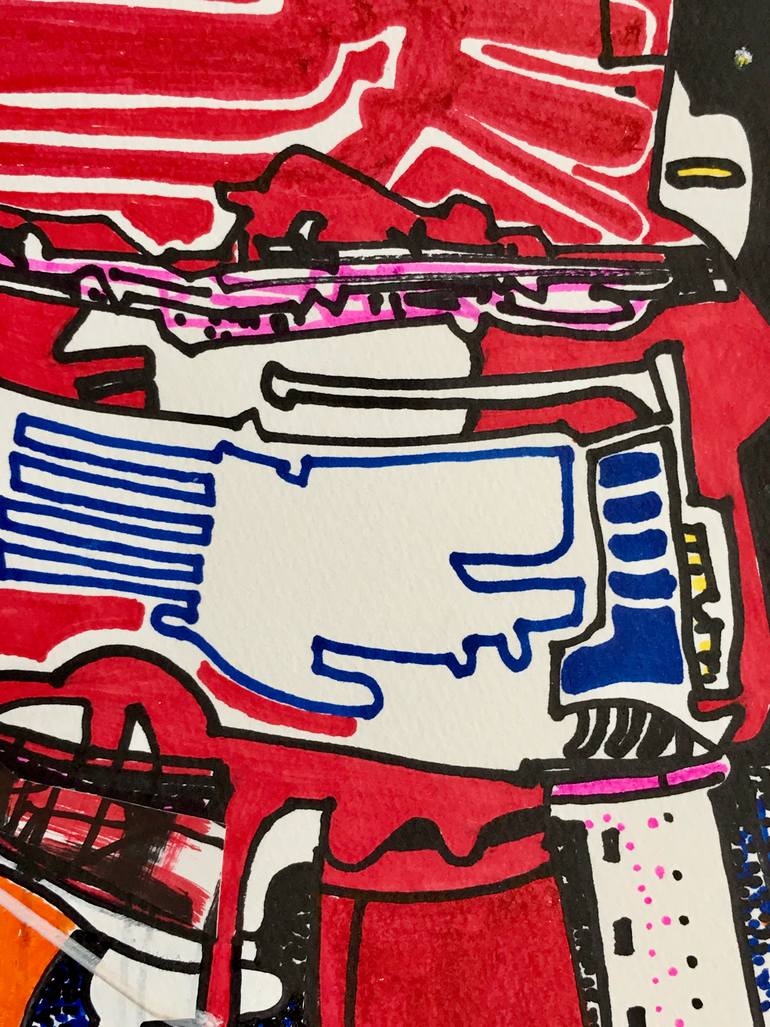 Original Abstract Science/Technology Drawing by Jim Harris
