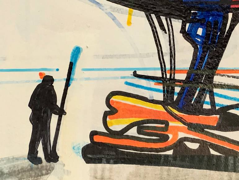 Original Abstract Science/Technology Drawing by Jim Harris