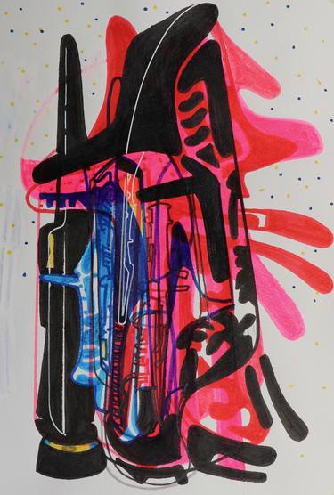 Print of Abstract Expressionism Abstract Drawings by Jim Harris