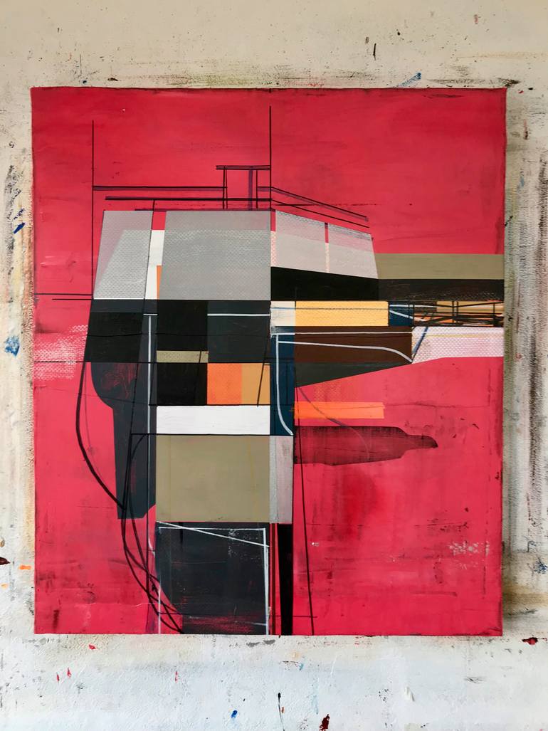 Original Abstract Technology Painting by Jim Harris