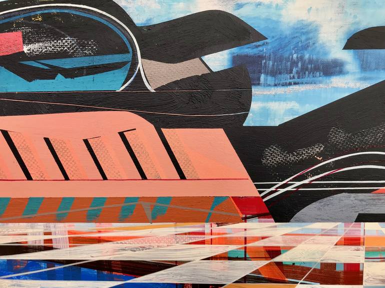 Original Abstract Science/Technology Painting by Jim Harris