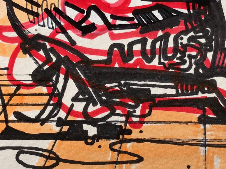 Original Abstract Drawing by Jim Harris