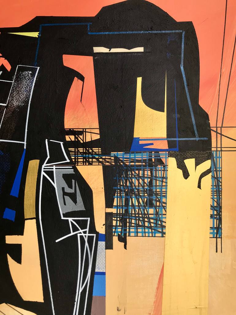 Original Abstract Technology Painting by Jim Harris