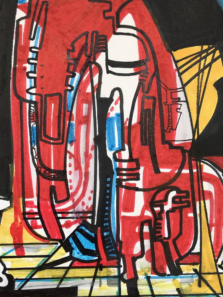 Original Abstract Technology Drawing by Jim Harris