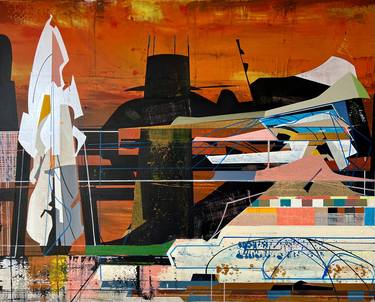 Original Abstract Architecture Paintings by Jim Harris