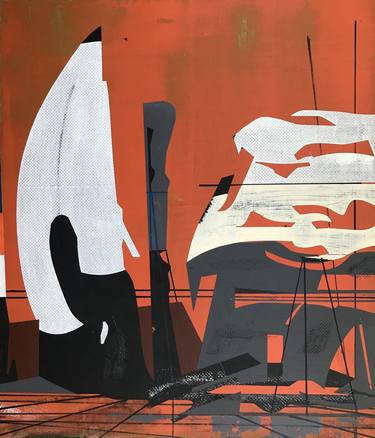 Original Abstract Architecture Paintings by Jim Harris