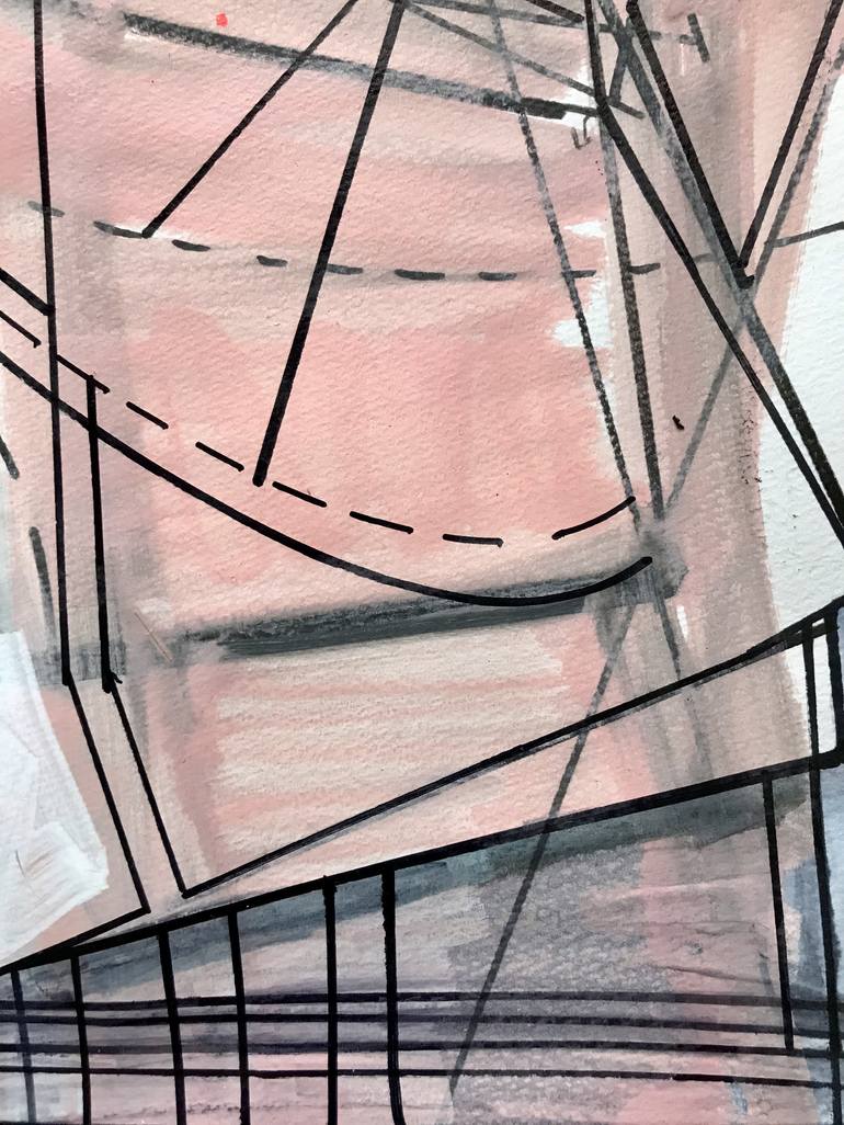 Original Abstract Architecture Drawing by Jim Harris
