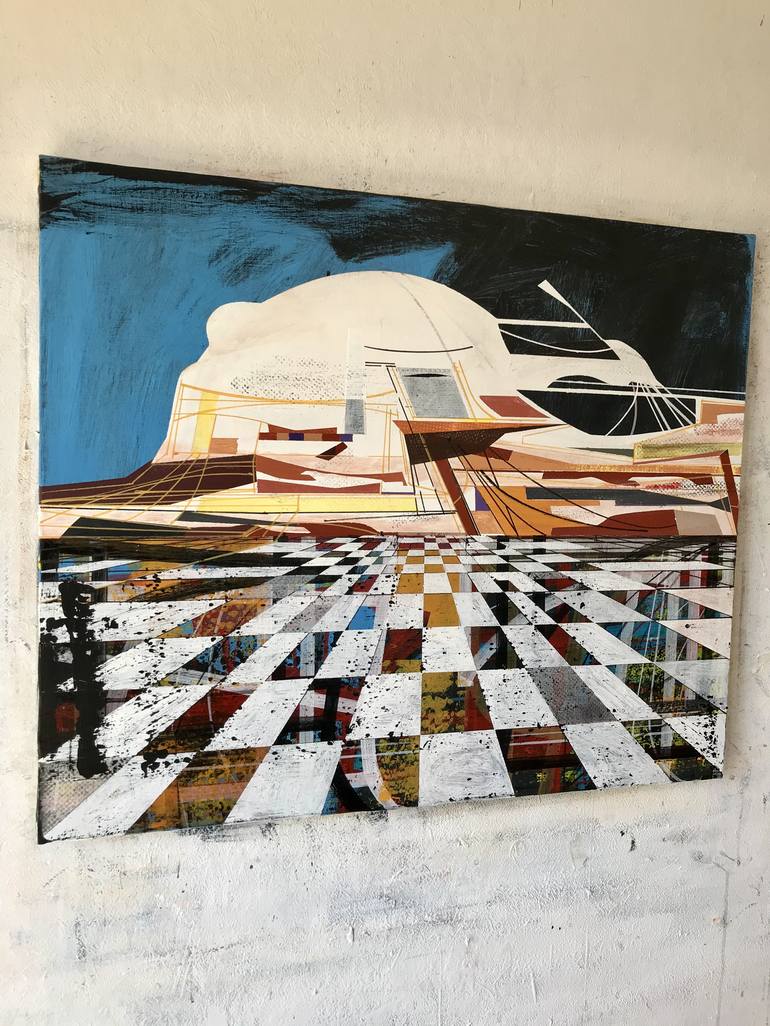 Original Abstract Architecture Painting by Jim Harris