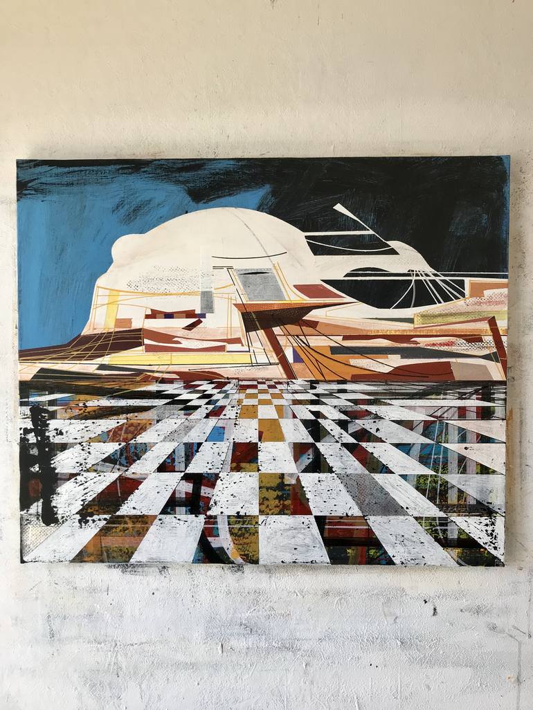 Original Abstract Architecture Painting by Jim Harris