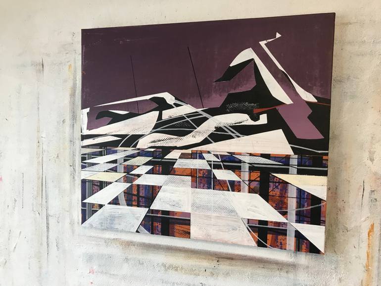 Original Abstract Architecture Painting by Jim Harris