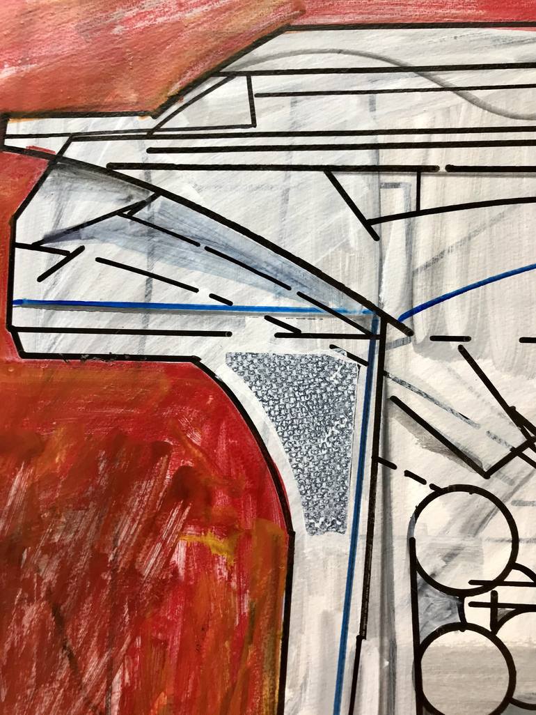 Original Abstract Architecture Drawing by Jim Harris