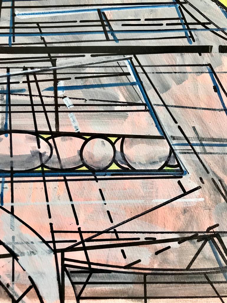 Original Abstract Architecture Drawing by Jim Harris