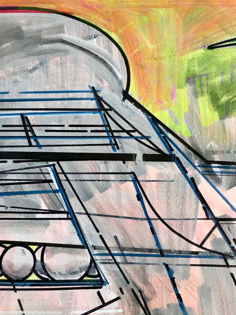 Original Abstract Architecture Drawing by Jim Harris