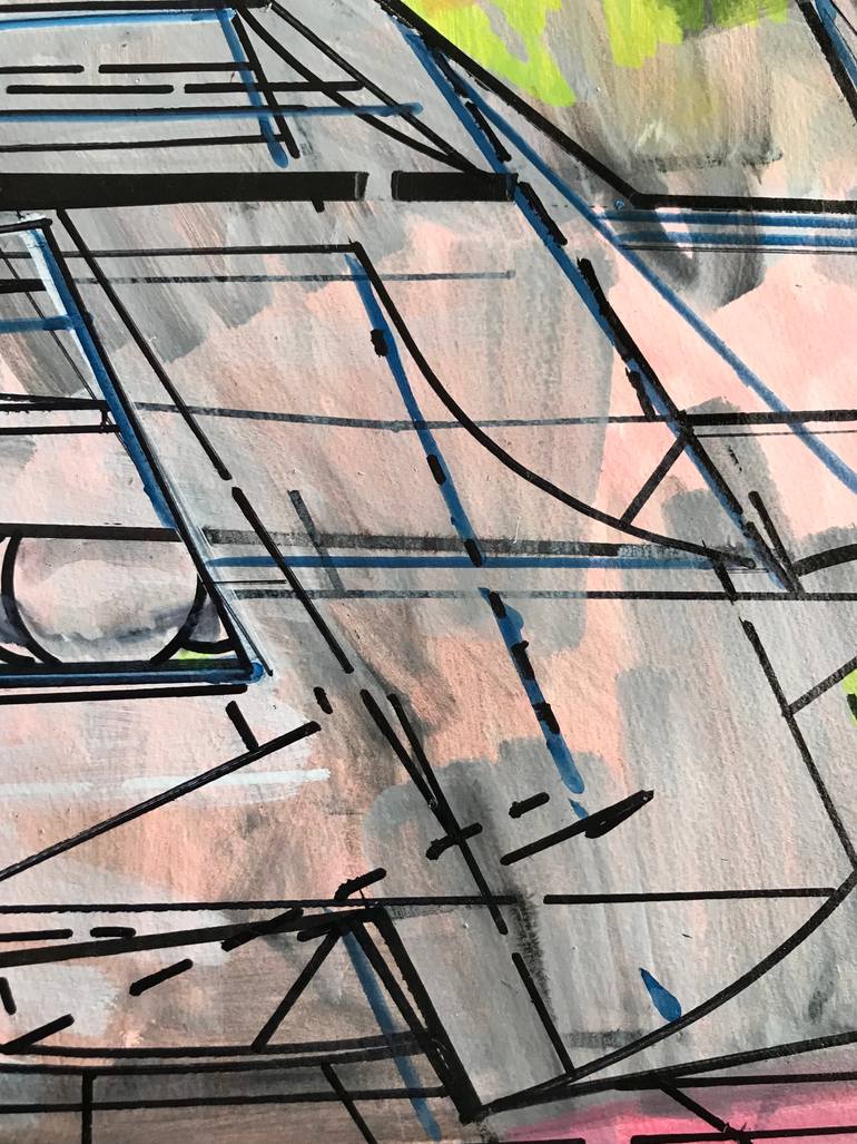 Original Abstract Architecture Drawing by Jim Harris