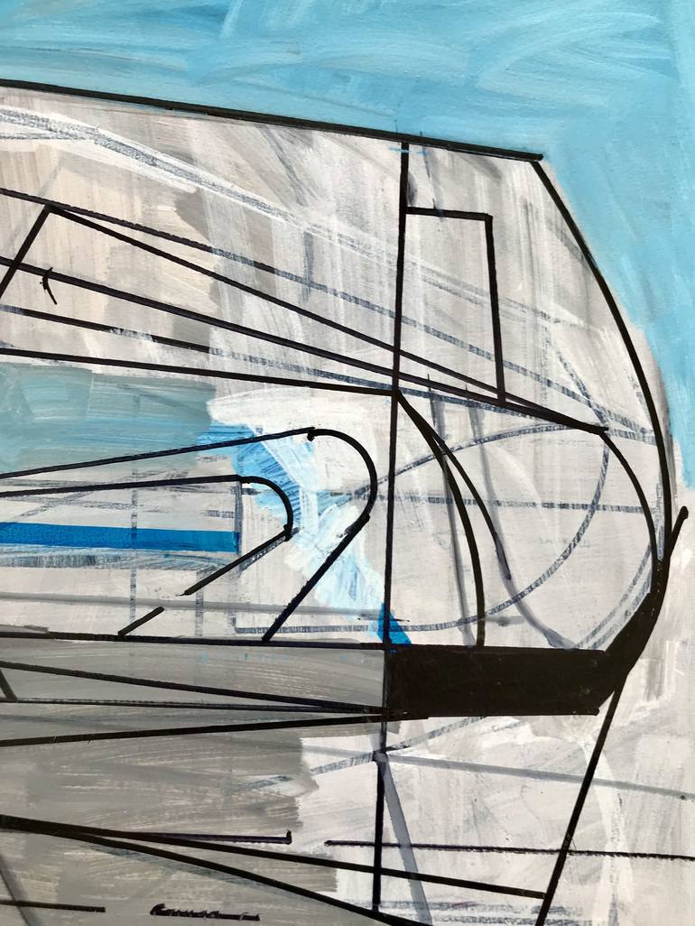 Original Abstract Architecture Drawing by Jim Harris