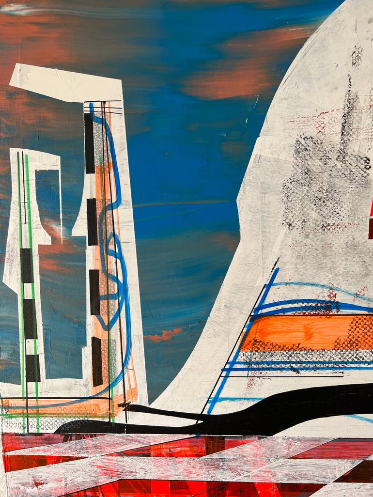 Original Abstract Architecture Painting by Jim Harris