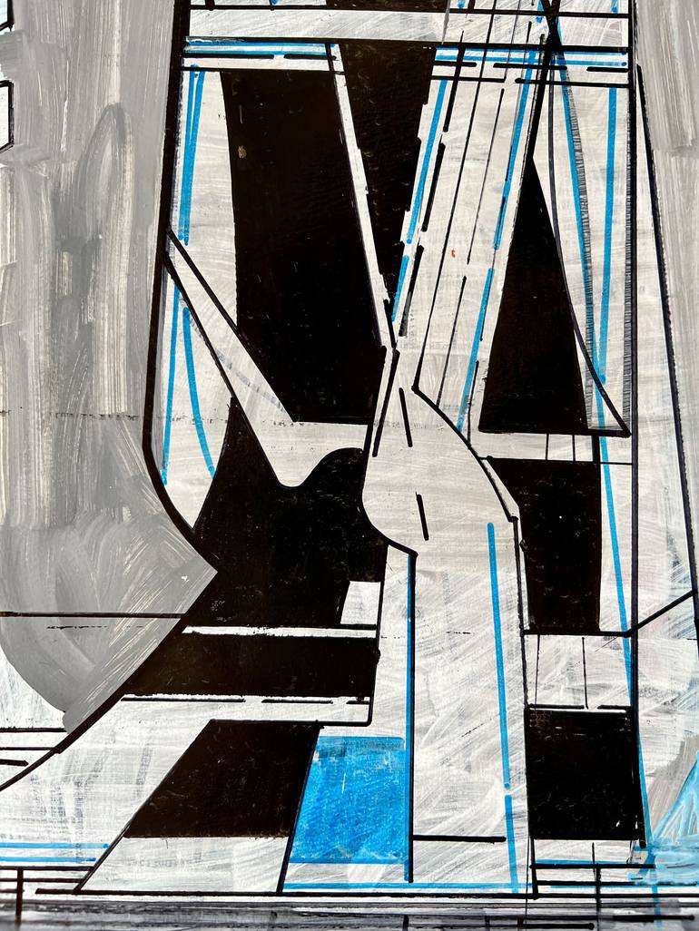 Original Abstract Architecture Drawing by Jim Harris