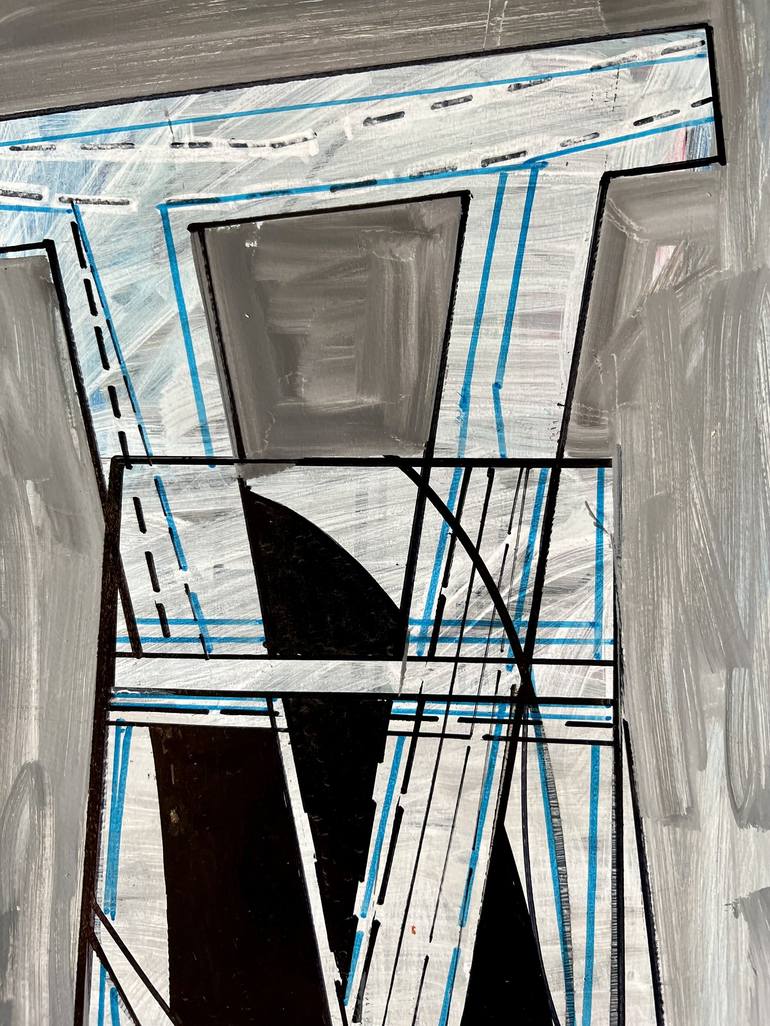 Original Abstract Architecture Drawing by Jim Harris