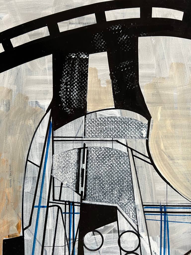 Original Abstract Architecture Drawing by Jim Harris