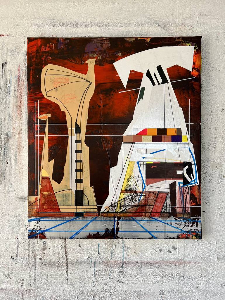 Original Abstract Architecture Painting by Jim Harris