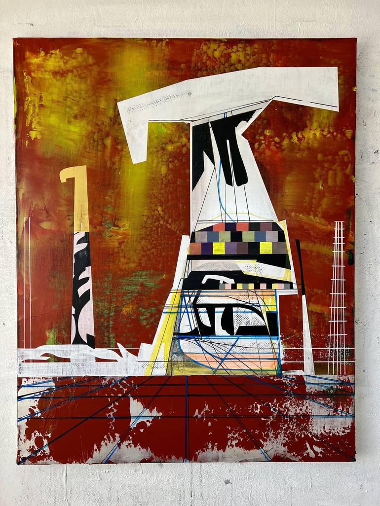 Original Abstract Architecture Painting by Jim Harris