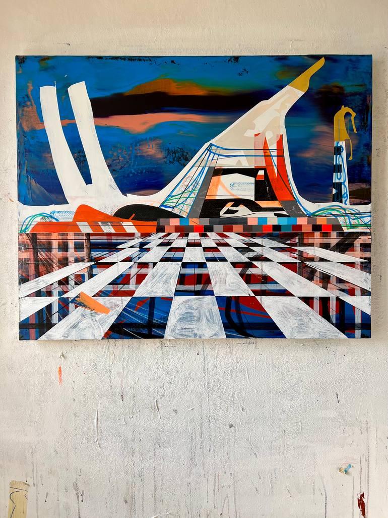 Original Abstract Architecture Painting by Jim Harris