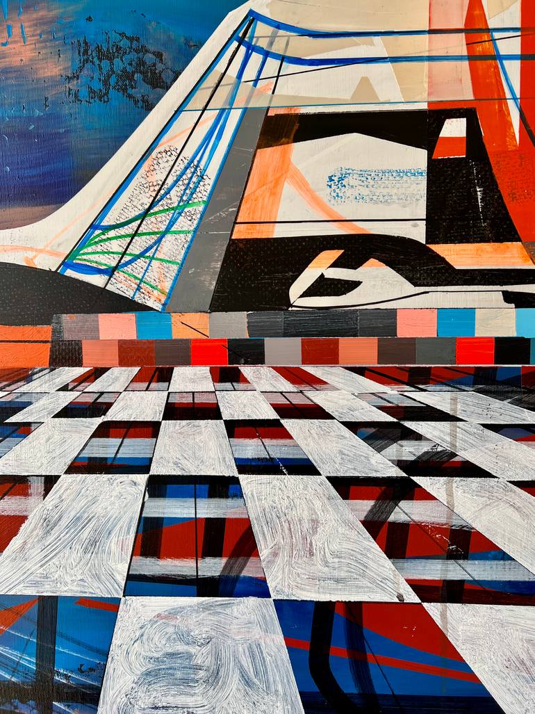 Original Abstract Architecture Painting by Jim Harris