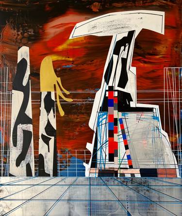Original Abstract Architecture Paintings by Jim Harris