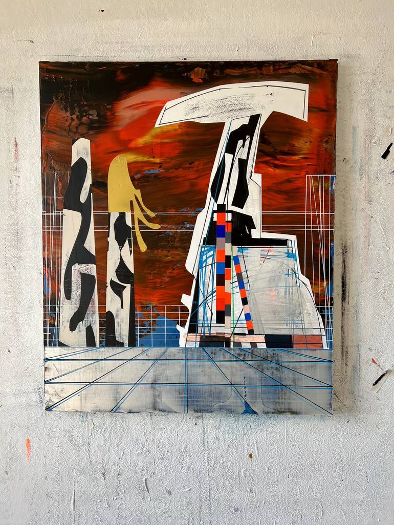 Original Abstract Architecture Painting by Jim Harris