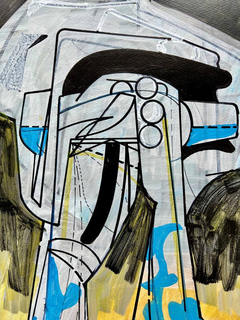 Original Abstract Architecture Drawing by Jim Harris