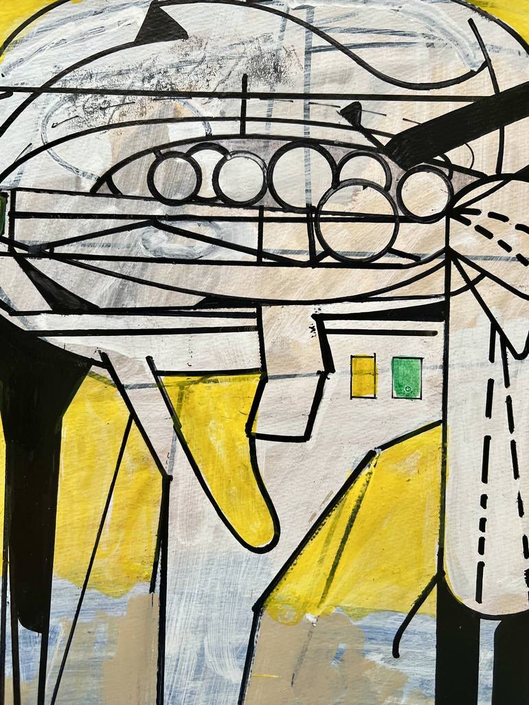 Original Abstract Outer Space Drawing by Jim Harris