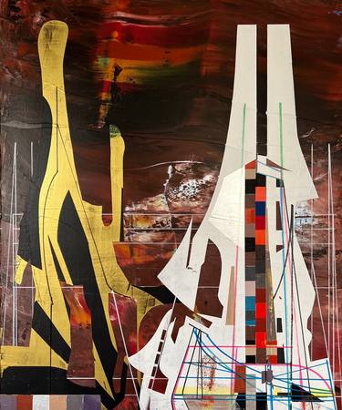 Original Abstract Expressionism Architecture Paintings by Jim Harris