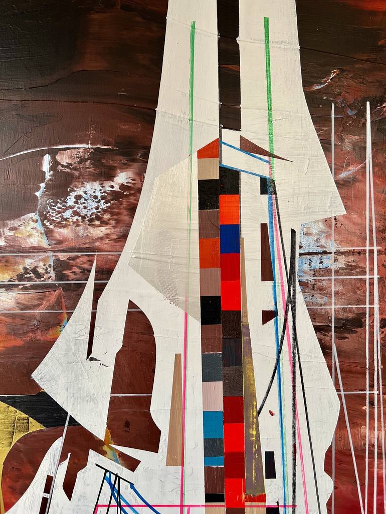 Original Abstract Expressionism Architecture Painting by Jim Harris