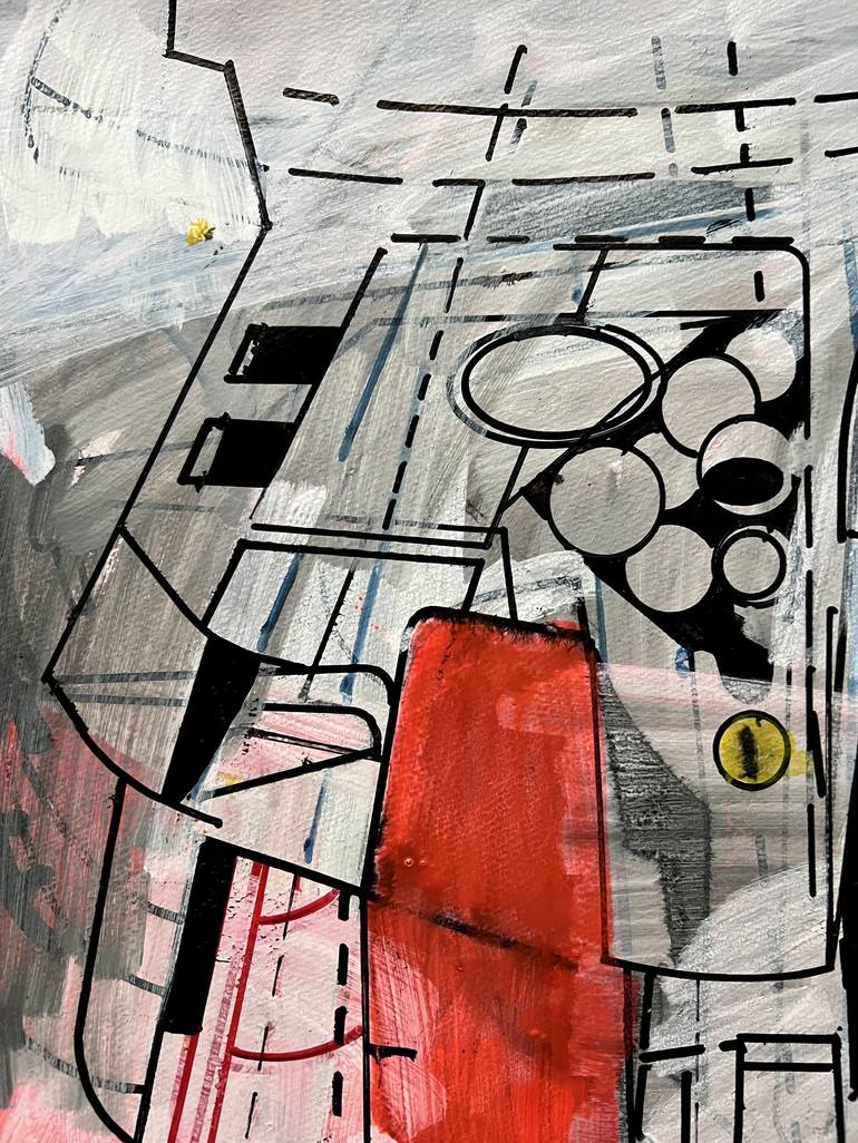 Original Abstract Expressionism Outer Space Drawing by Jim Harris
