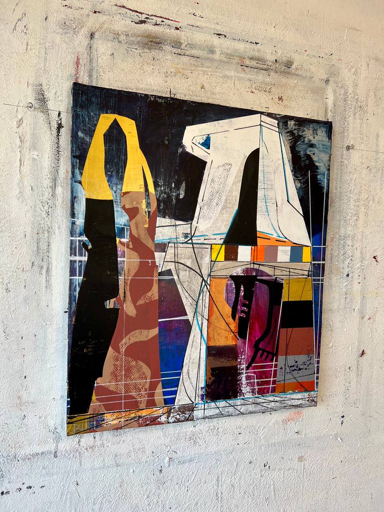 Original Abstract Architecture Painting by Jim Harris