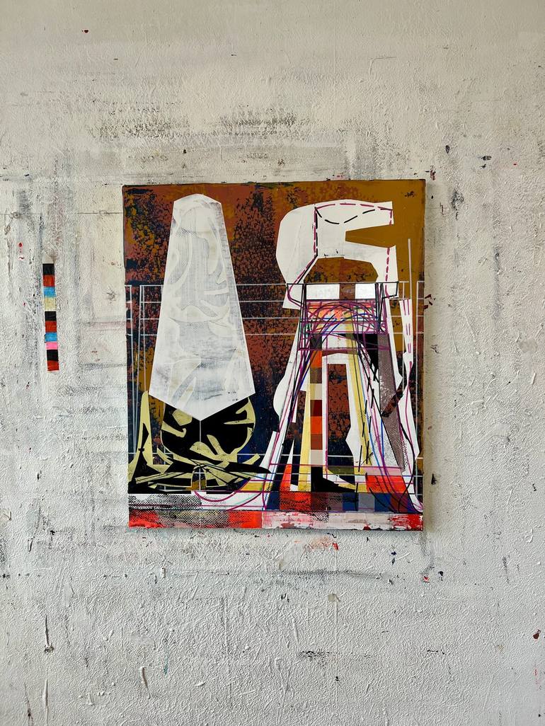 Original Abstract Architecture Painting by Jim Harris