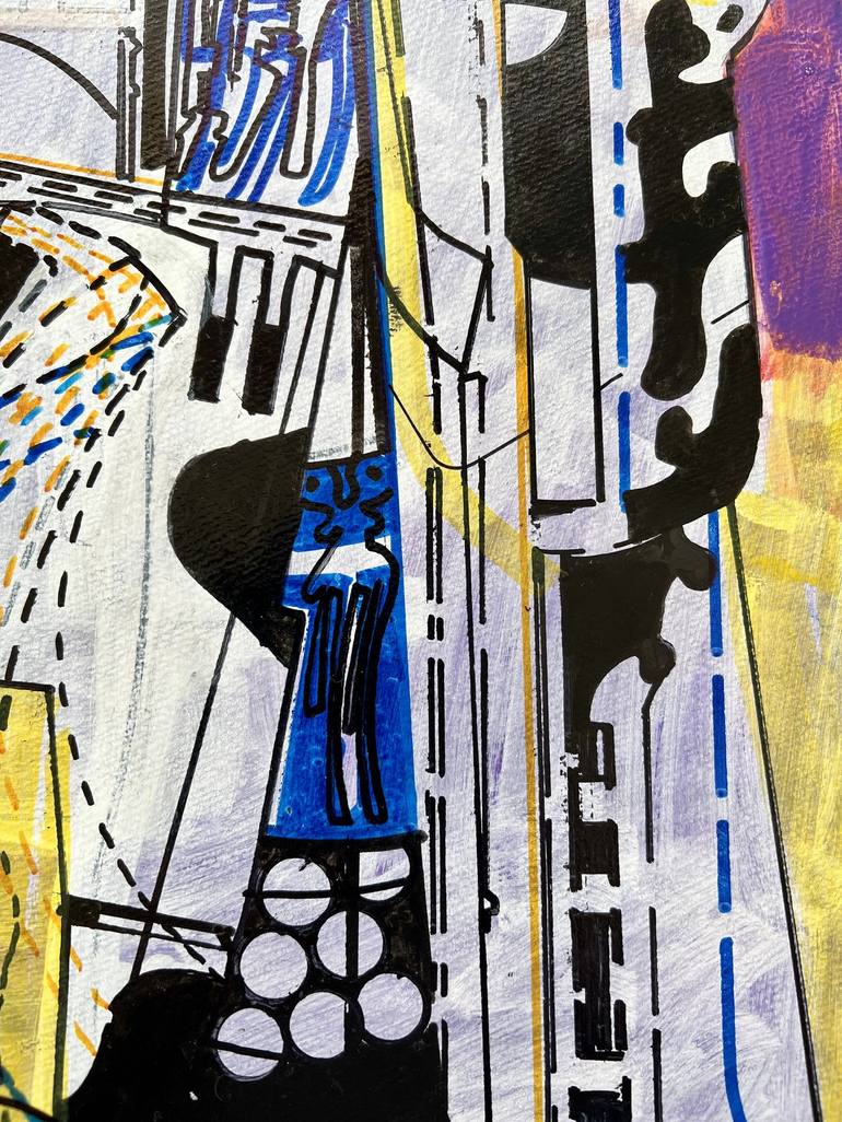 Original Abstract Expressionism Architecture Drawing by Jim Harris
