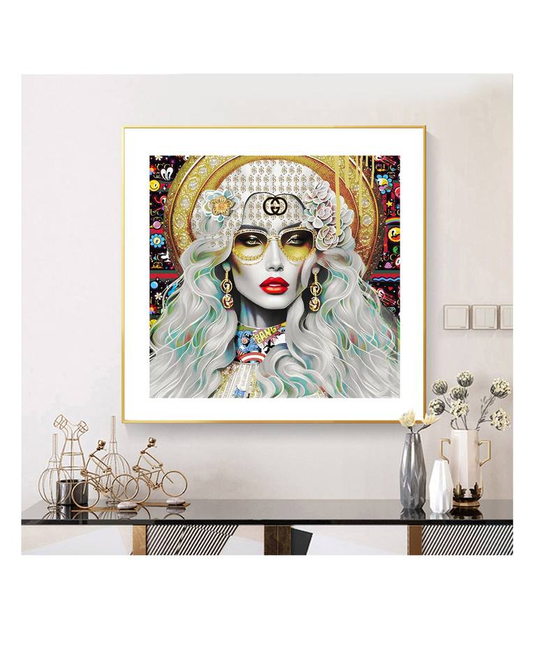 Original Pop Art Pop Culture/Celebrity Mixed Media by Maria Szollosi