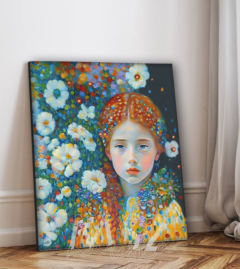 Original Fine Art Portrait Painting by Maria Szollosi