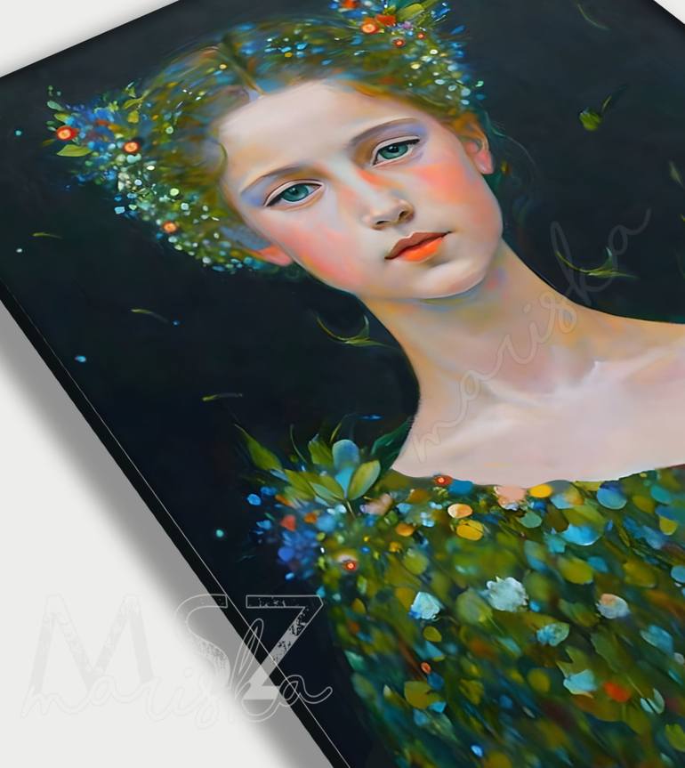 Original Fine Art Portrait Painting by Maria Szollosi