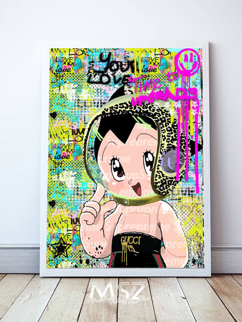 Original Pop Art Cartoon Painting by Maria Szollosi