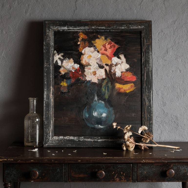 Original Impressionism Floral Painting by Elena Fontanesi