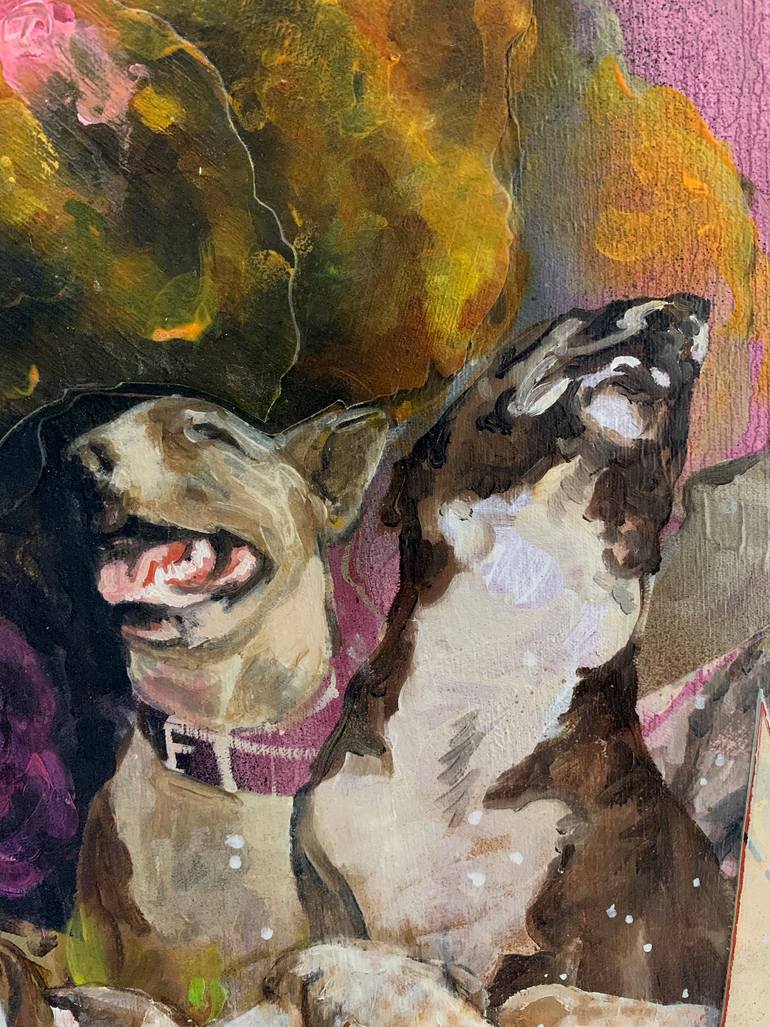 Original Figurative Dogs Painting by Tristram Aver