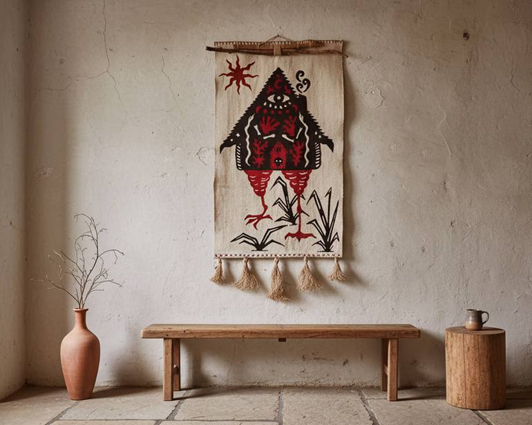 Original Folk Home Mixed Media by Adriana Catarig