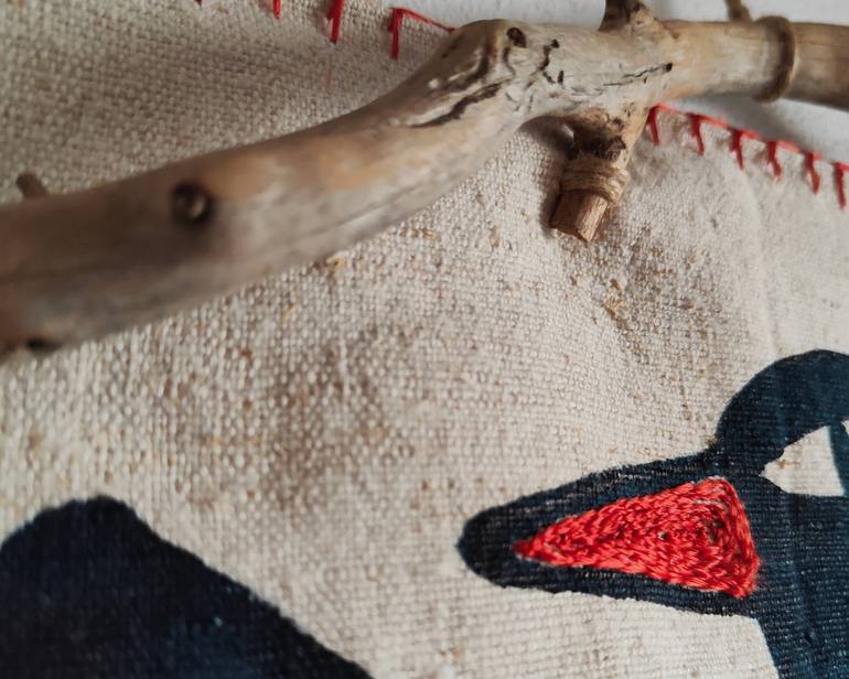 Original Folk Animal Mixed Media by Adriana Catarig