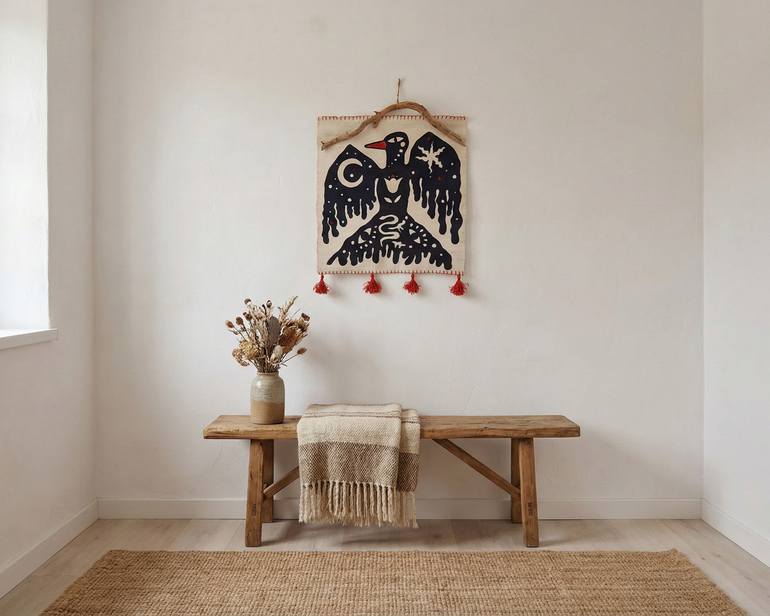 Original Folk Animal Mixed Media by Adriana Catarig