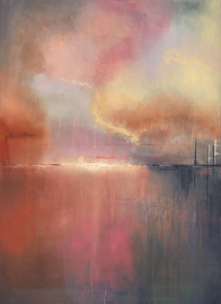 Original Abstract Painting by Anna Shelvey | Abstract Art on Canvas | Where the Light Settles | Large Abstract Seascape Painting