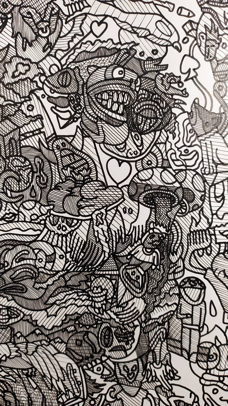 Original Black & White Classical Mythology Drawing by Arohc Art