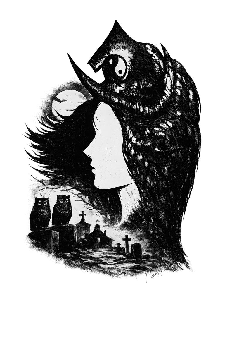 Original Women Digital by Omar Fonthead | Art Deco Art on Paper | Lady of the Night II