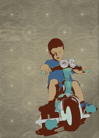 Original Illustration Bicycle Mixed Media by Michał Krawiec
